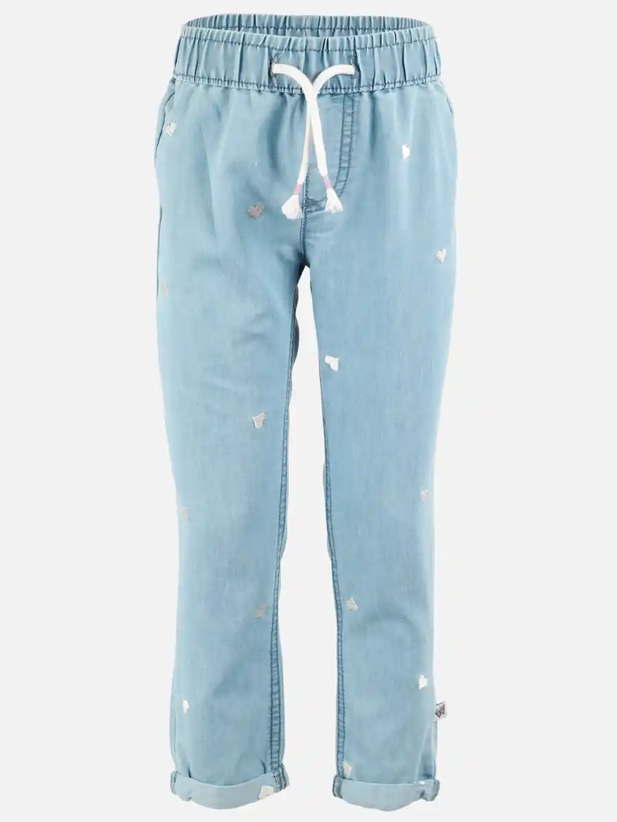 Bild 1 von Mädchen Jeans Hose mit Stickerei Herzen Blau
