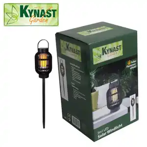 2in1 Solar Windlicht 13 x 72,5 x 22,5 cm aus Kunststoff in Schwarz