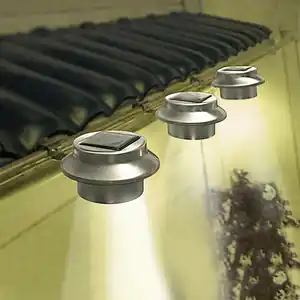 Solar-Dachrinnenleuchten aus Edelstahl 3er-Set