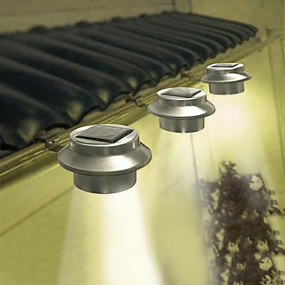 Bild 1 von Solar-Dachrinnenleuchten aus Edelstahl 3er-Set