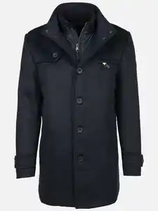 Herren Wollmantel im 2in1 Look Blau