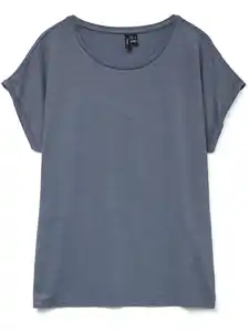 Vero Moda VMLAVA PLAIN SS TOP L Shirt Blau