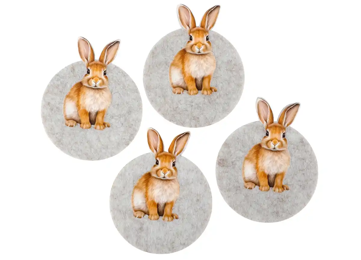 Bild 1 von Filz-Untersetzer mit Hasendekor