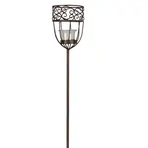 Metall-Gartenstecker Kelch 10x99cm Rostbraun