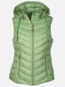 Damen Weste mit Kapuze Grün