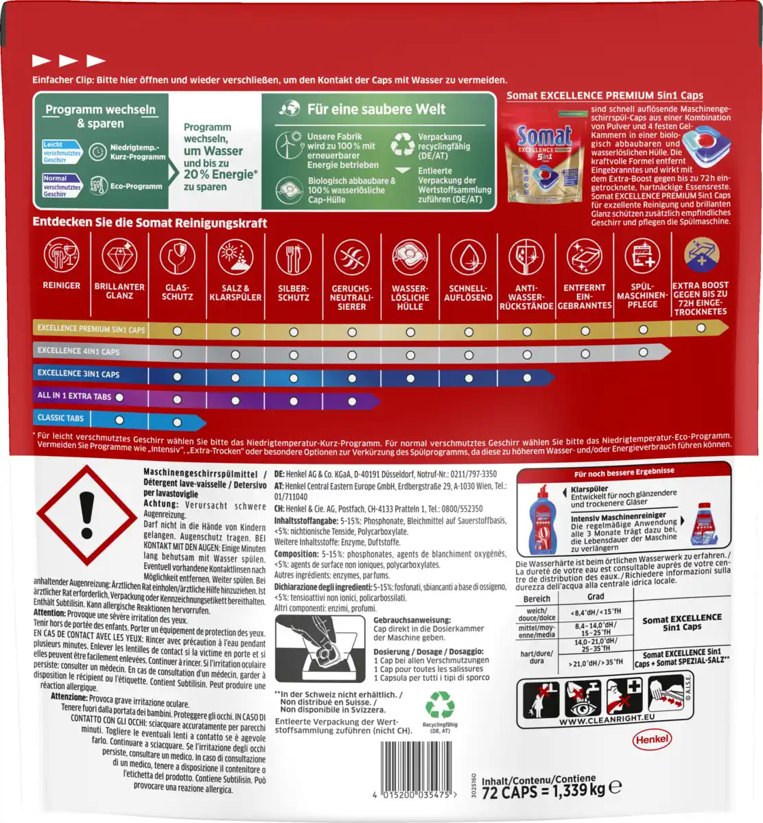 Bild 2 von Somat Excellence Premium 5in1 Caps Vorteilspack