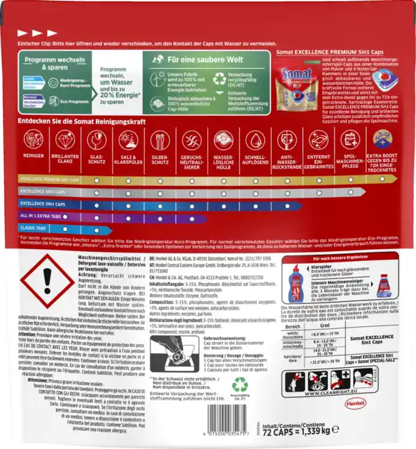 Bild 2 von Somat Excellence Premium 5in1 Caps Vorteilspack