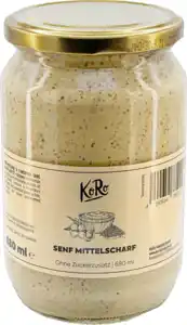KoRo Senf Mittelscharf ohne Zuckerzusatz, 680 ml