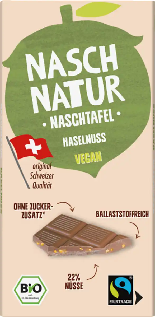 Bild 1 von NaschNatur Bio NaschTafel Haselnuss, 80 g