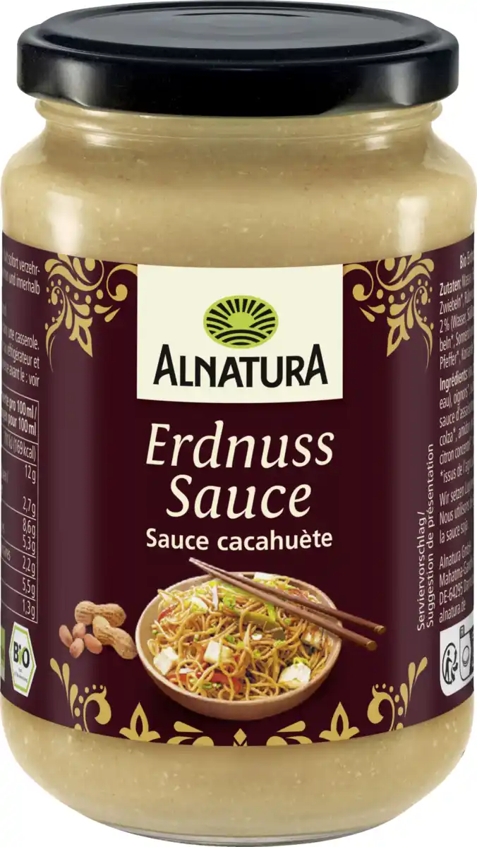 Bild 1 von Alnatura Bio Erdnuss Sauce, 325 ml
