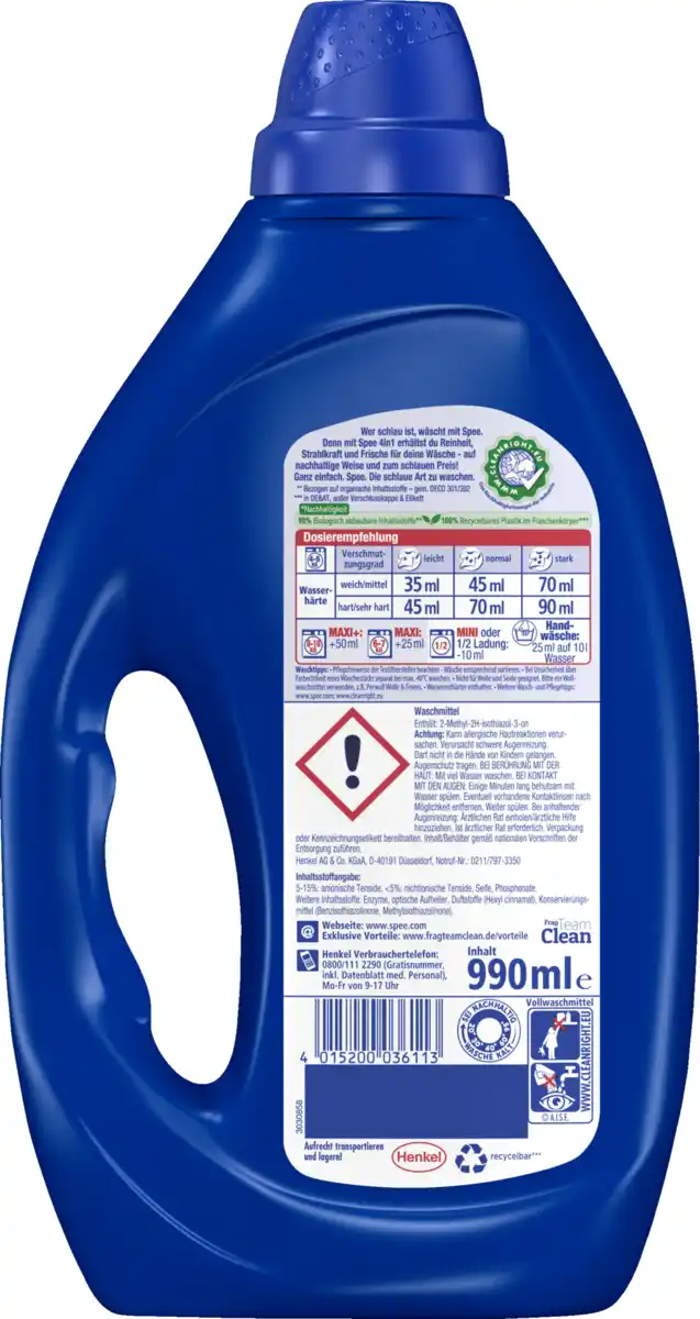 Bild 2 von Spee 4in1 Universalwaschmittel flüssig 22WL, 22 WL