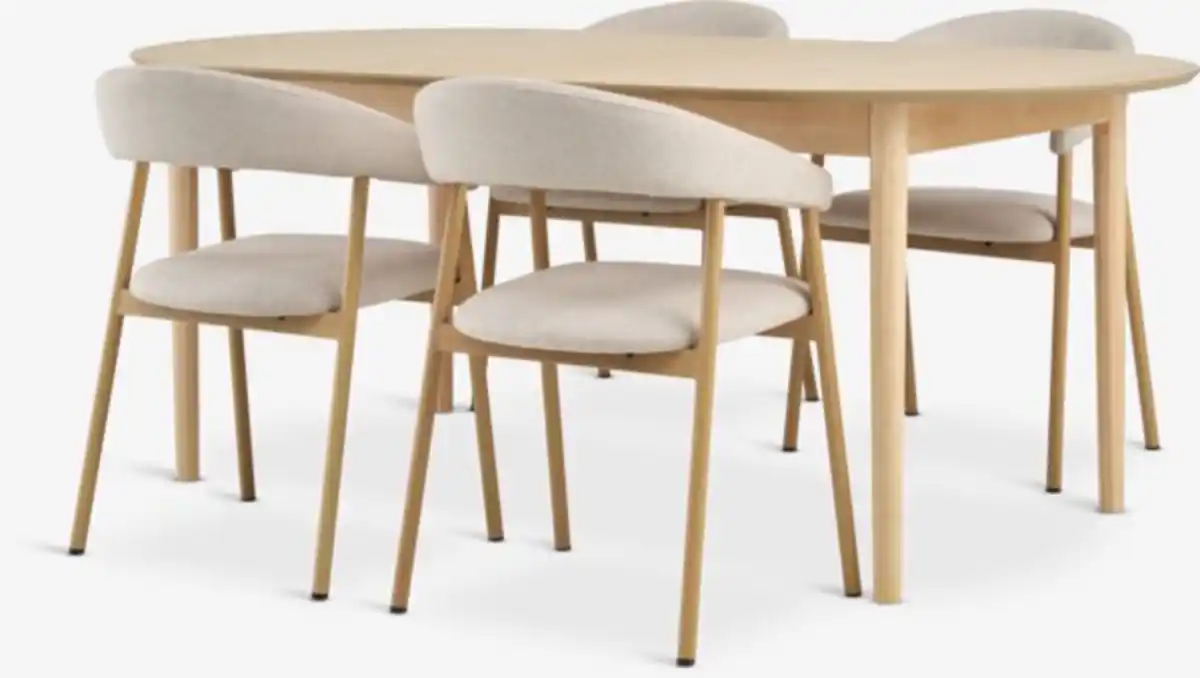 Bild 1 von MARSTRAND L200 Tisch Eiche natur + 4 EJSING beige