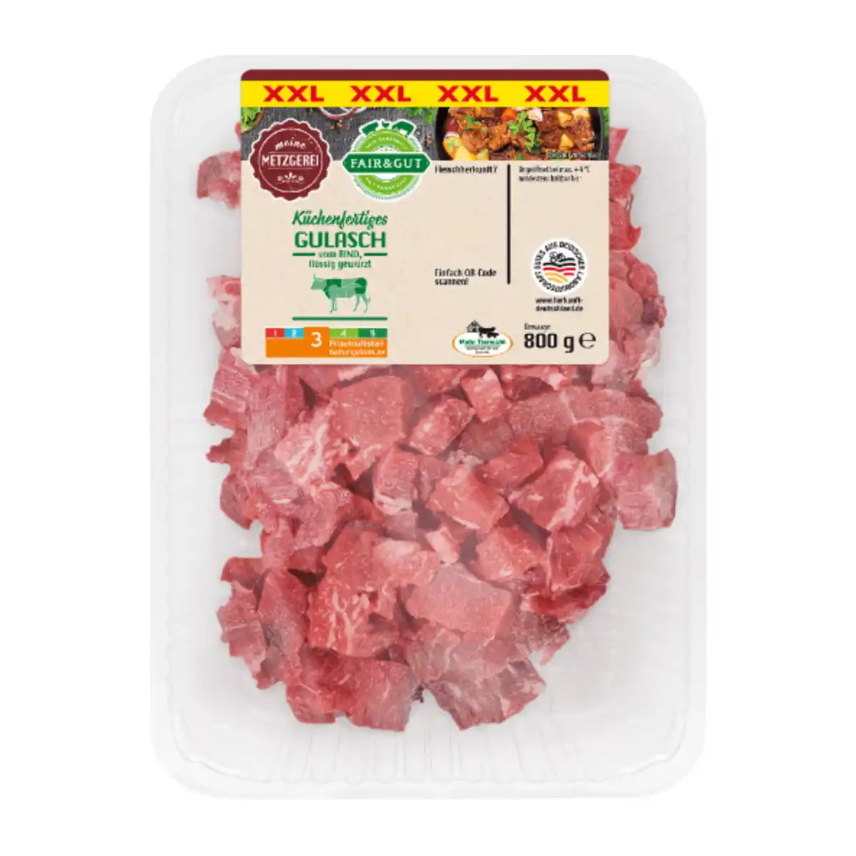 Bild 2 von FAIR & GUT Gulasch XXL 800g
