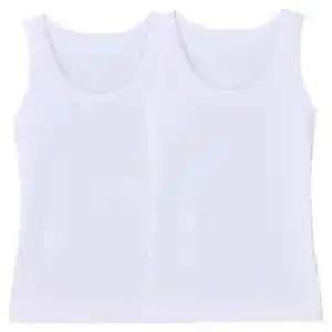 UP2FASHION BASICS Damen Unterhemd 2er-Pack, Tanktop, Weiß, S 36/38