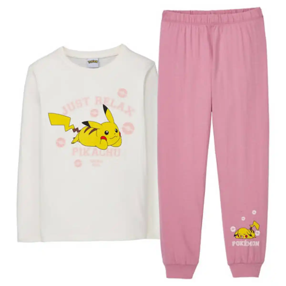 Bild 1 von LICENSED Kinder Pokémon Schlafanzug, Cremefarben/Rose, 110/116
