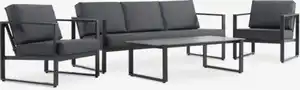 Lounge-Set VONGE 5 Pers. schwarz