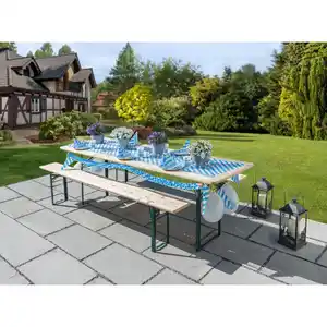 Festzeltgarnitur, 8 Sitzplätze, Fichtenholz/Stahl