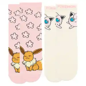 LICENSED Kinder Pokémon Socken 2er-Pack, Rosa/Weiß, 23/26