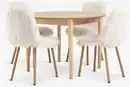 Bild 1 von MARSTRAND Ø110 Tisch Eiche natur + 4 JONSTRUP Teddy off-whit
