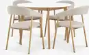 Bild 1 von JEGIND Ø105 Tisch weiß + 4 EJSING Stühle beige/ Eiche natur