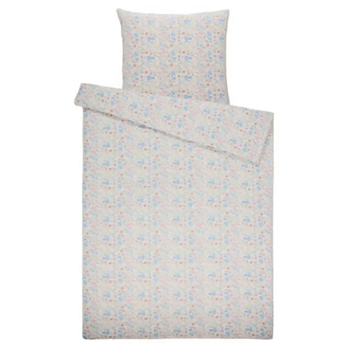 Bild 1 von NOVITESSE Seersucker-Bettwäsche, Weiße Blume, 135 x 200 + 80 x 80 cm