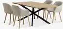 Bild 1 von NORTOFT L200 Tisch Eiche w. + 4 ADSLEV Stühle beige Stoff