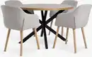 Bild 1 von NORTOFT Ø120 Tisch Eiche warm + 4 ADSLEV Stühle beige