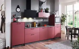 Express Küchen - Einbauküche Win, kaminrot, inkl. Elektrogeräte