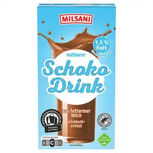 MILSANI Haltbarer Schoko-Drink/Kakao fettarm 1,5 % Fett 0,5 l
