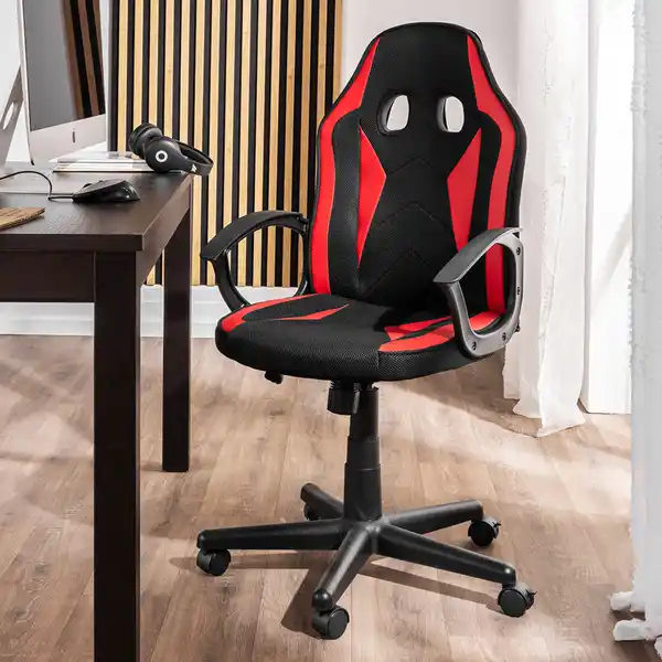 Bild 2 von Bürostuhl, ca. 57 x 62 x 99 - 108,5 cm - Rot/Schwarz