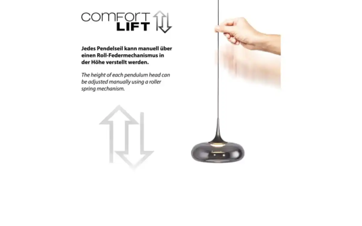 Bild 3 von LED-Pendelleuchte Posh, grau, 5-flammig