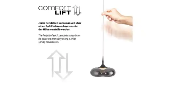 Bild 3 von LED-Pendelleuchte Posh, grau, 5-flammig