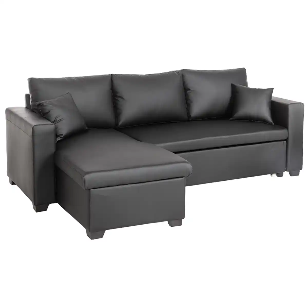 Bild 1 von Ecksofa mit Stauraum & Schlaffunktion, ca. 223 x 146 x 88 cm - Schwarz