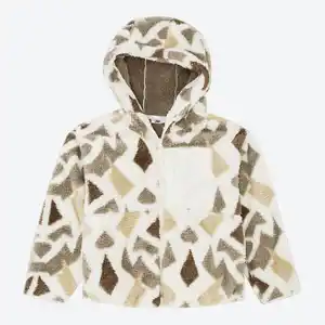 Kinder-Mädchen-Teddy-Jacke mit Kapuze