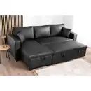 Bild 3 von Ecksofa mit Stauraum & Schlaffunktion, ca. 223 x 146 x 88 cm - Schwarz