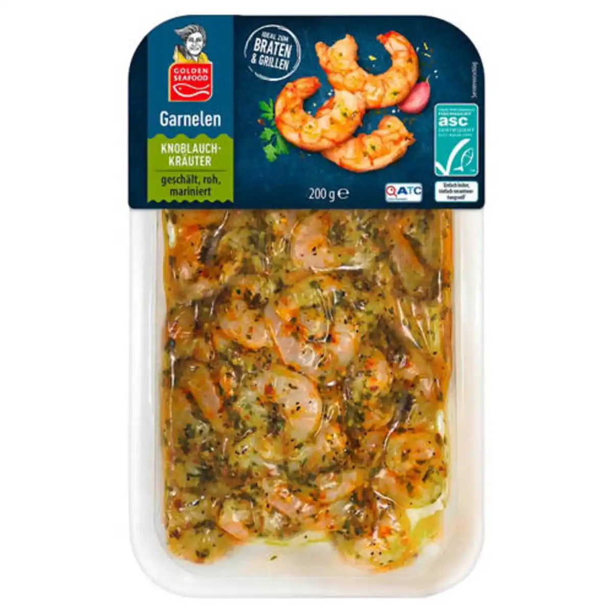 Bild 1 von GOLDEN SEAFOOD Garnelen 200 g, Knoblauch-Kräuter