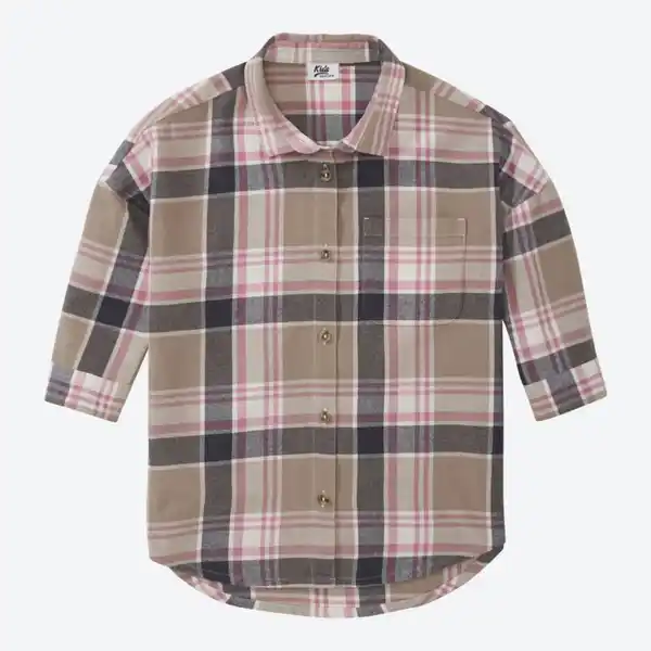 Bild 2 von Kinder-Mädchen-Oversized-Bluse im Karo-Design