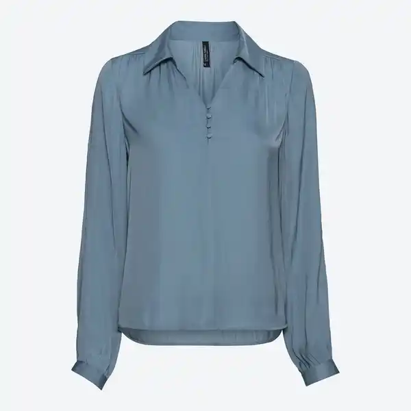 Bild 3 von Damen-Satinbluse mit Knopfleiste