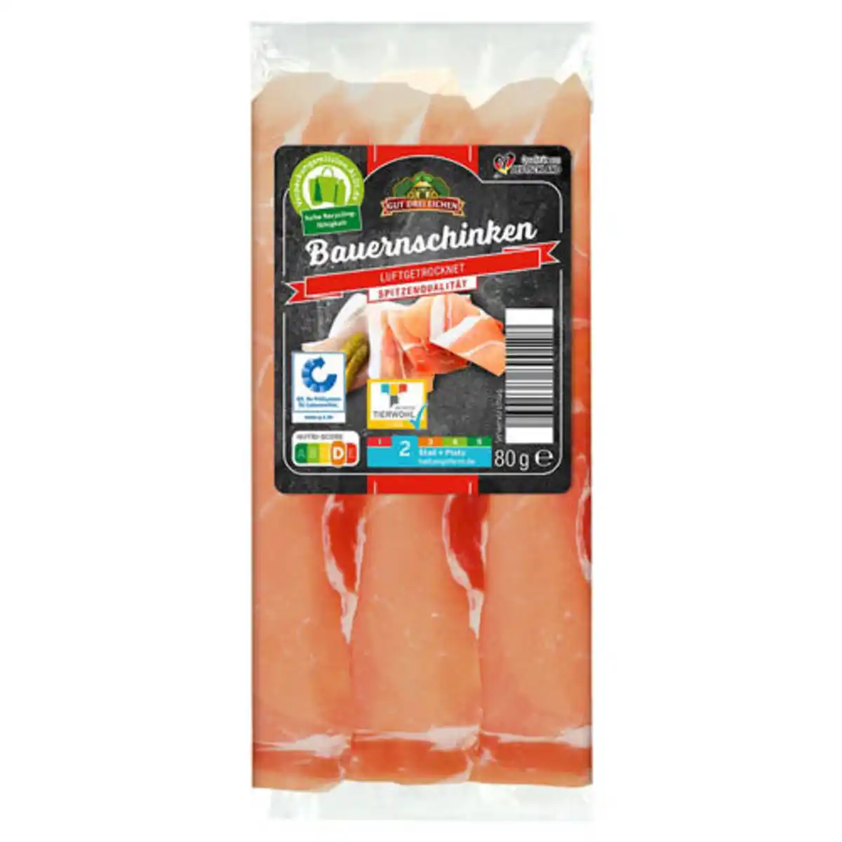 Bild 1 von GUT DREI EICHEN Genießer Schinken 80 g, Bauernschinken