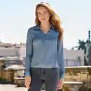 Bild 1 von Damen-Satinbluse mit Knopfleiste