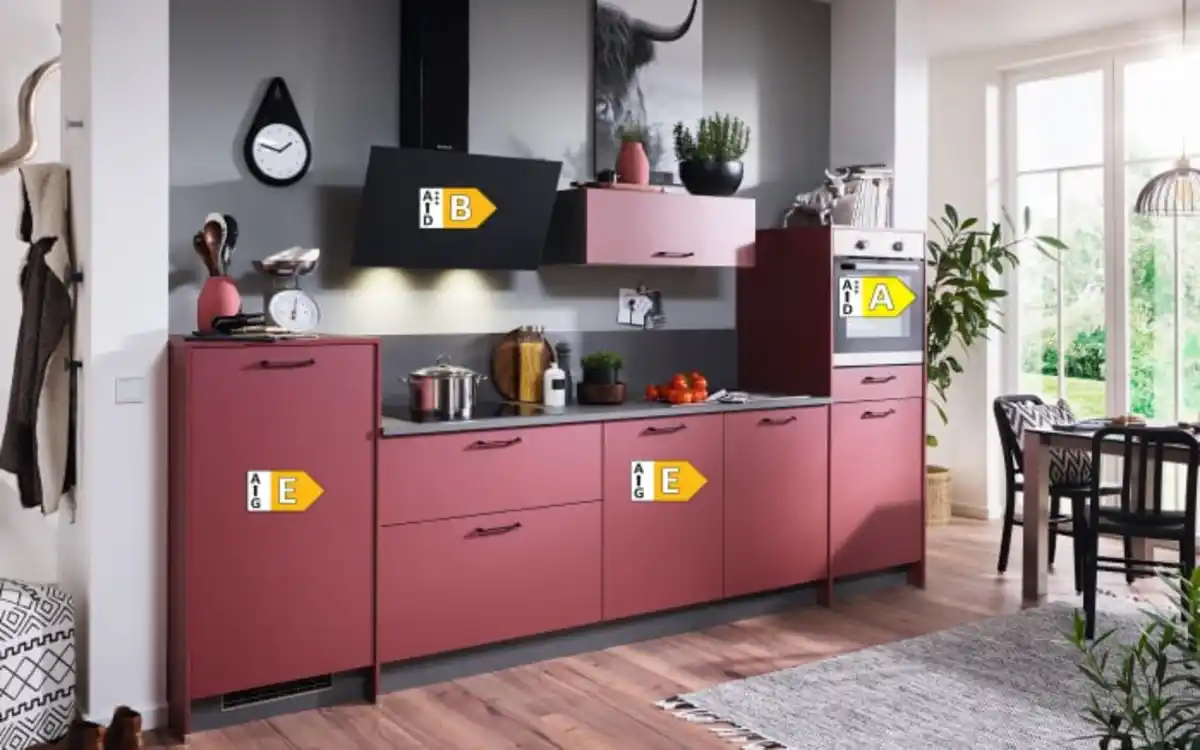 Bild 4 von Express Küchen - Einbauküche Win, kaminrot, inkl. Elektrogeräte