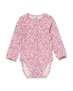 Mitwachsender Strampler, LENZING™ ECOVERO™, gerippt, Blumen bunt
