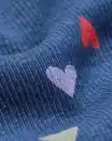 Bild 3 von Kinderpyjama gerippt mit Herzchen dunkelblau