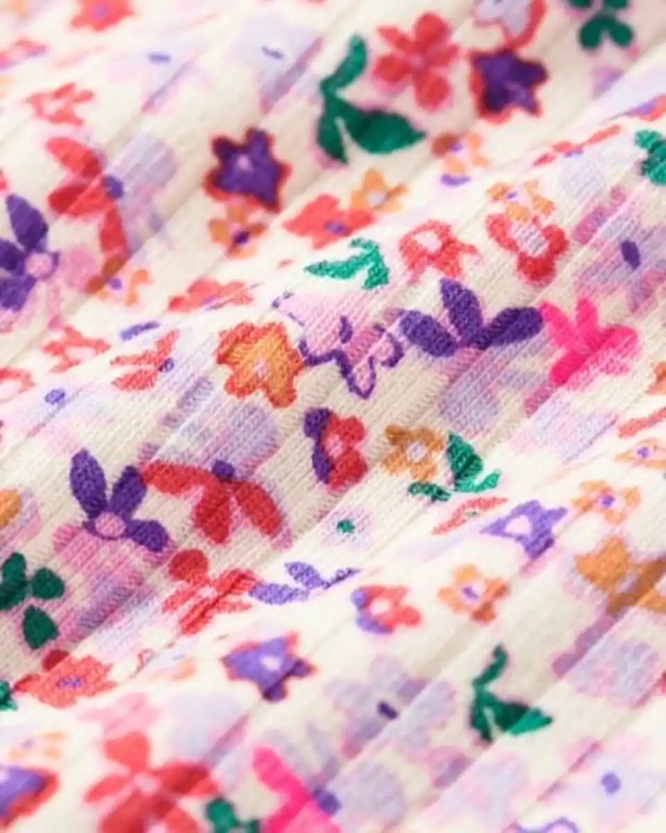 Bild 4 von Mitwachsender Strampler, LENZING™ ECOVERO™, gerippt, Blumen bunt