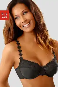 Nuance Bügel-BH mit schöner Stickereispitze am Obercup und den Trägern, Dessous