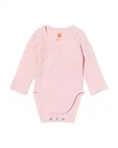 Newborn Mitwachsender Wickelstrampler, gerippt hellrosa