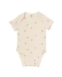 Mitwachsender Baby-Strampler mit Tieren eierschalenfarben