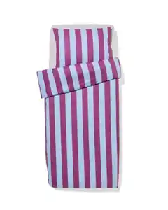 Bettbezug 140 × 200/220 cm, weiche Baumwolle, gestreift, blau-violett