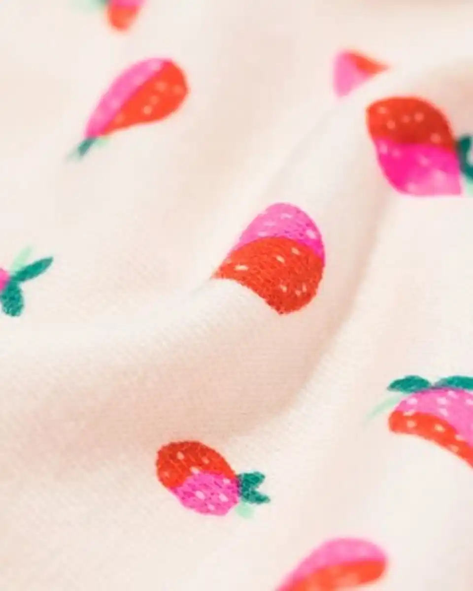 Bild 2 von Mitwachsender Baby-Strampler mit Erdbeeren beige