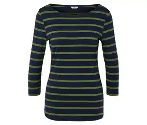 Gestreiftes Shirt mit 3/4-Arm, navy-grün